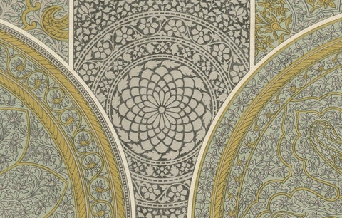 Indian Architectural Ornament, Mughal Floral & Geometric Motifs, ca.1869, close-up 2