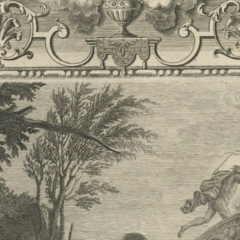 Print of Water Nymph Clytia, Daughter of Oceanus, Turning into a Sunflower, 1733, close-up 2