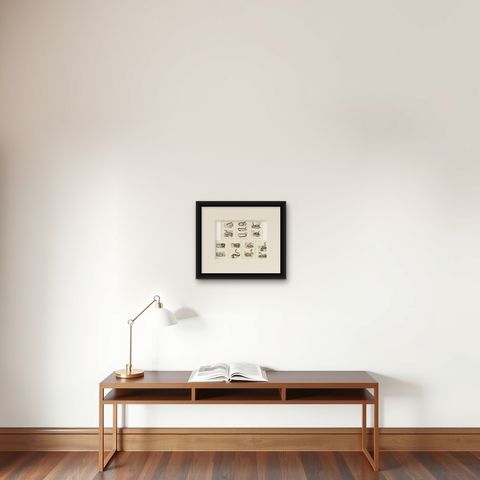 Set of 7 Antique Prints of an Egyptian Cobra and other Snakes and Reptiles, shown framed on a wall