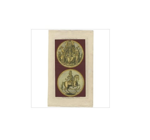 Great Seal of King George I Engraving, Harrison’s History of England 1786, view 3