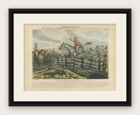 Antique Print 'Half a Crown, You Dont Clear It!!!' by H. Alken, shown framed