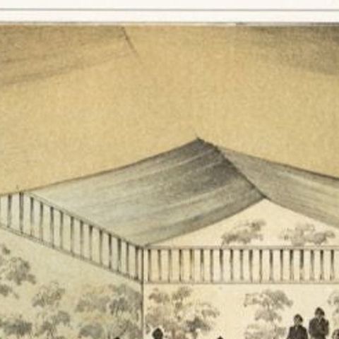 Original Old Print of the American Perry Delegation in Japan by Hawks, 1856, close-up 1