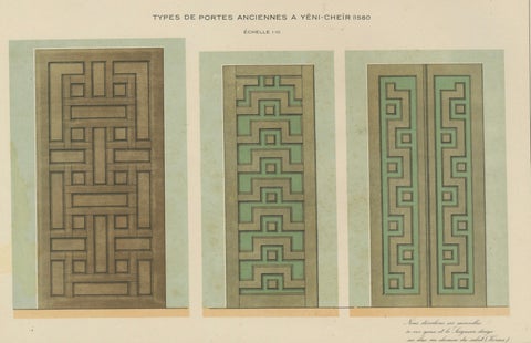 Antique Ottoman Door Panels Print, Yenişehir, Turkey, 1580, Raymond, 1924, close-up 2