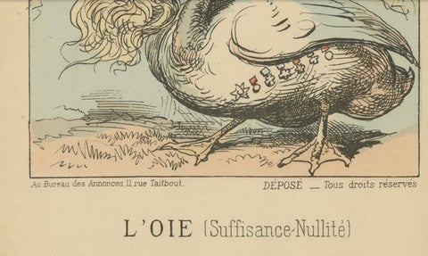 Imperial Menagerie: Lebœuf - The Goose (Self-importance - Nullity), 1870, close-up 1