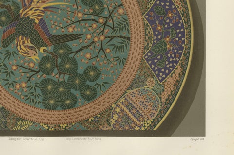 Decorative Plate with Phoenix and Floral Motifs - Japanese Art by Audsley, 1884, close-up 1