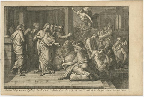 The Angel & Jesus with the Sick in Bethesda Near Jerusalem's Sheep Gate, 1754, view 3