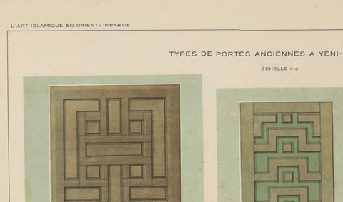 Antique Ottoman Door Panels Print, Yenişehir, Turkey, 1580, Raymond, 1924, close-up 5