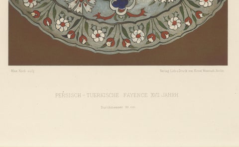 Persian-Turkish Faience Plate with Carnation Motif, Julius Lessing, Berlin 1890, close-up 1