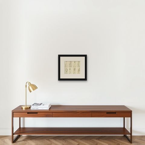 Antique Botanical Engravings of Meadow Foxtail, Polypogon & Agrostis, c.1830, shown framed on a wall