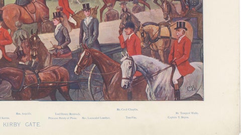 Vanity Fair Fox Hunting Chromolithograph, Quorn Hunt at Kirby Gate, 1901, close-up 5