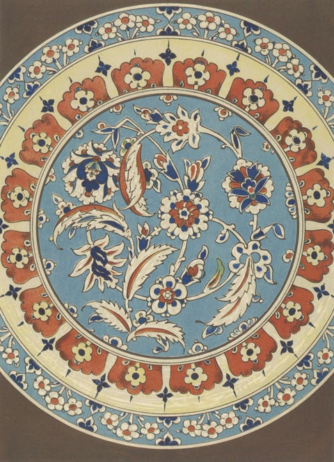 Persian-Turkish Faience Plate with Carnation and Tulip Motif, J.Lessing, 1890, close-up 4