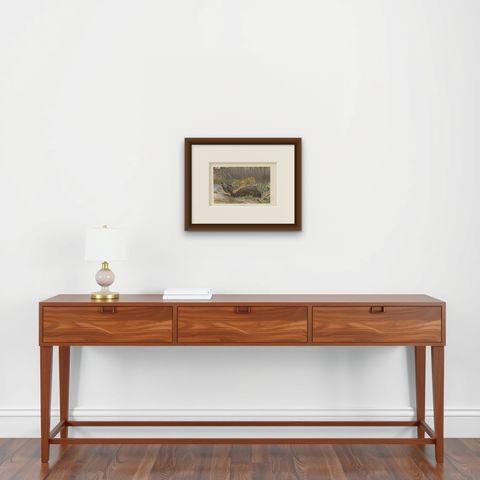 Antique Print of a Jaguar by Brehm, 'c.1890', shown framed on a wall