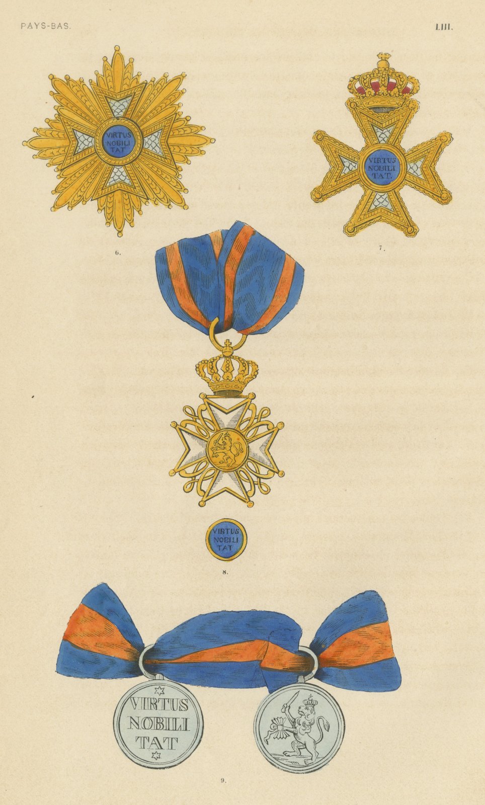 Orders of the Netherlands, Order of the Netherlands Lion, Plate LIII, 1844