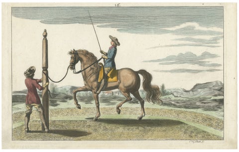 Horse Training at the Pillar, Baroque Riding School, Georg Simon Winter, 1678