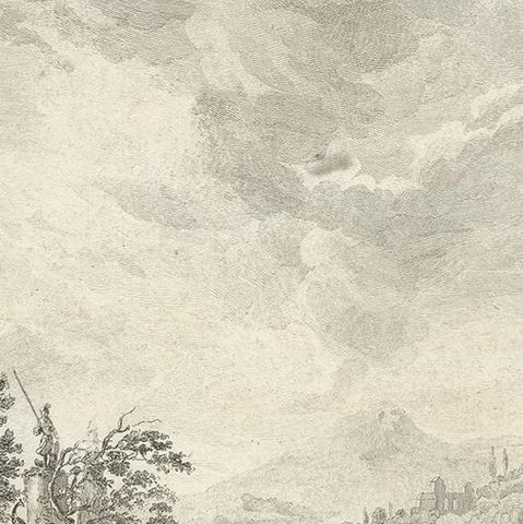 Antique Print of a Horse Fair Made after Wouwerman, 'circa 1780', close-up 2