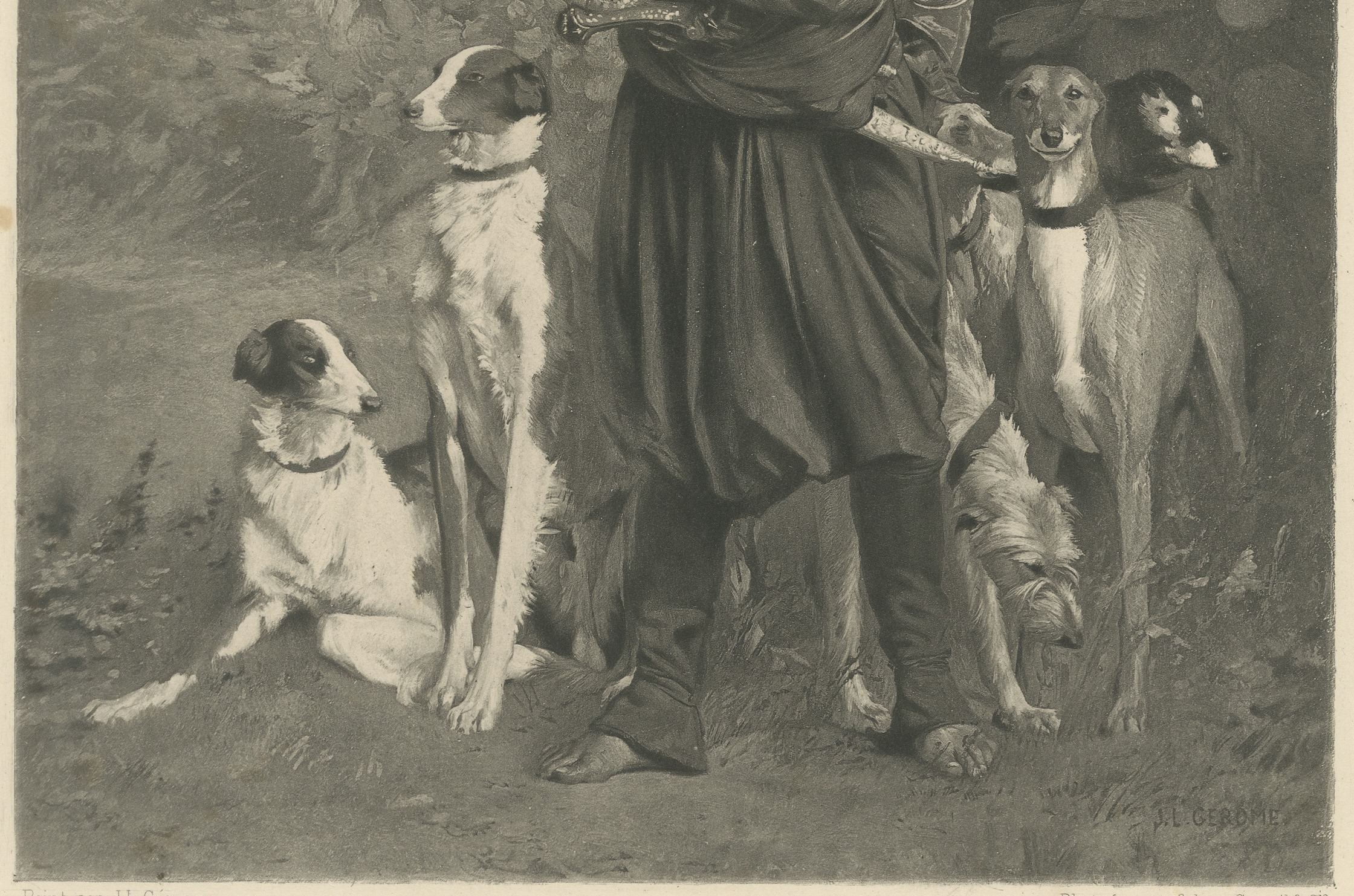 Master of the Hounds after Jean-Léon Gérôme, Antique Photogravure, circa 1880, view 4