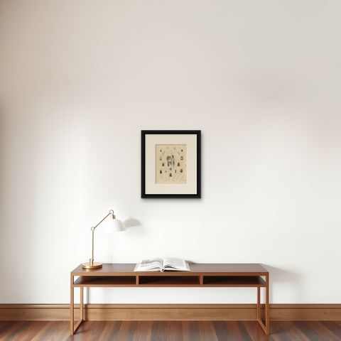 Antique Animal Print of Various Beetles by C. Hoffmann, 1847, shown framed on a wall