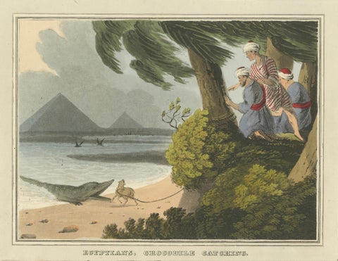 Foreign Field Sports: Egyptians, Crocodile Catching by Dubourg & Howitt, 1813, close-up 1