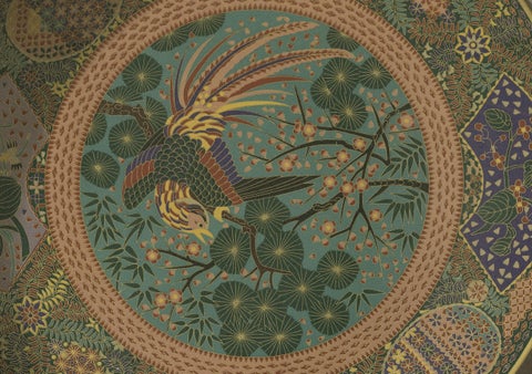Decorative Plate with Phoenix and Floral Motifs - Japanese Art by Audsley, 1884, close-up 2