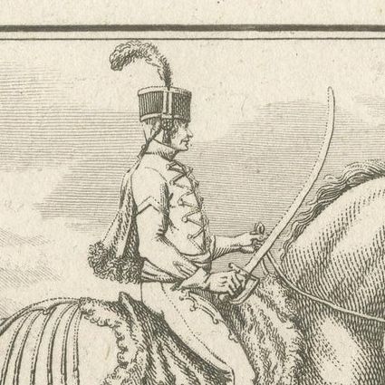 Antique Horse Riding Print - l'Amble - l'Aubin, close-up 1
