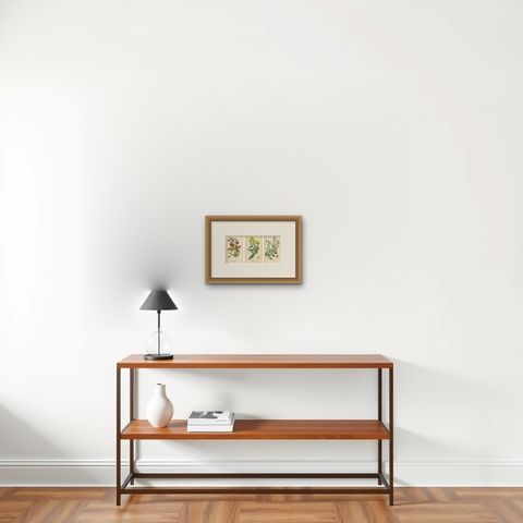 1897 Decorative Botanical Prints, Calceolaria Hybrida, Rugosa, and Alonsoa, shown framed on a wall