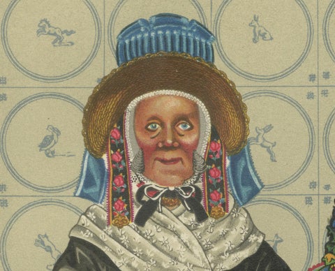 Staphorst Ceremonial Dress with Shell Hat and Silver Fobs -The Netherlands, 1932, close-up 5