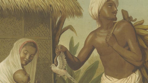 Large Antique Chromolithograph, India Tiger Hunt Scene, Leutemann, ca. 1890, close-up 3