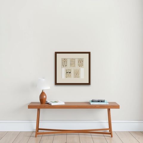 Set of 5 Antique Prints of Various Butterflies and Moths by Ramann, circa 1870, shown framed on a wall