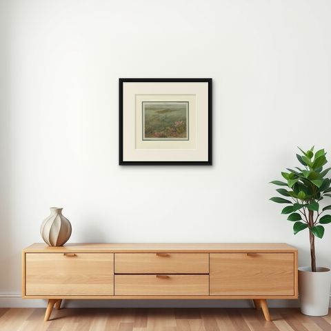 Antique Print of Various Algae by Meyer 'c.1895', shown framed on a wall