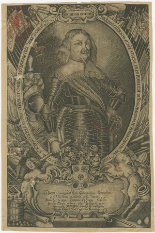 Reinhold de Rosa, Military Commander, Original Antique Engraving, circa 1660, view 2