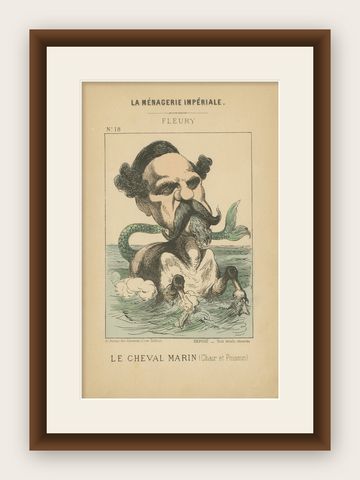 Imperial Menagerie: Fleury - The Sea Horse (Flesh and Fish), 1870, shown framed