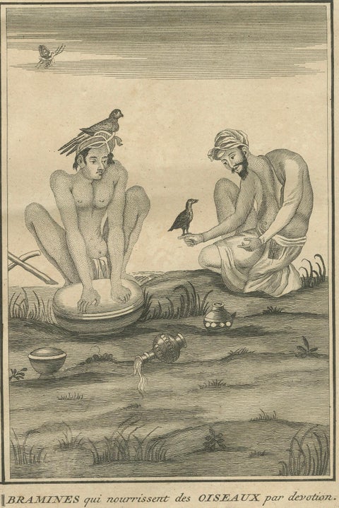Indian Ascetics and Devotion Rituals, Feeding Birds and Acts of Penitence, 1734, close-up 3