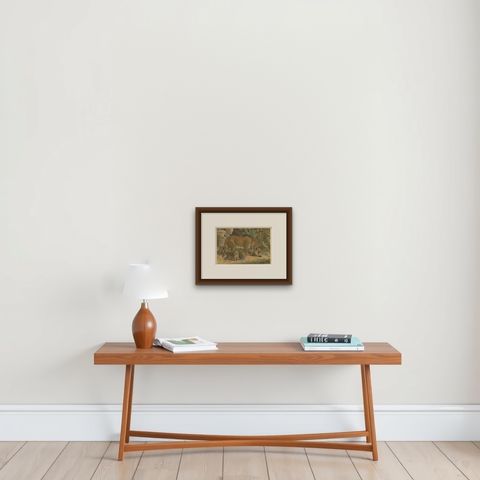 Leopards, Antique Big Cat Print, Victorian Natural History, 1894, shown framed on a wall