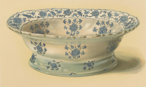 Persian Faience Bowl with Blue Floral Ornament, Julius Lessing, Berlin 1890, close-up 4