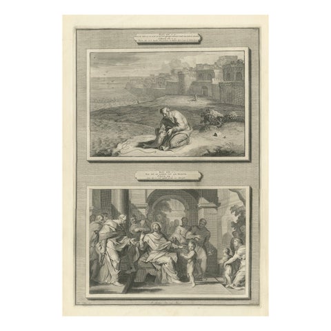 Religious Engravings, Peter’s Coin in Fish & Christ Foretells Passion, ca.1700