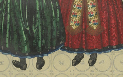 Elaborate Beadwork and Floral Silk in Axel Sunday Dress, Zeeland-Flanders 1890, close-up 1
