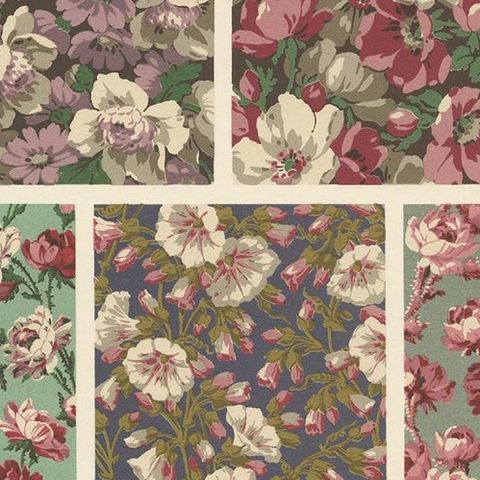 Pl. 120 Antique Print of 19th Century Floral Designs by Racinet, circa 1890, close-up 1