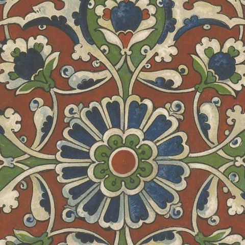 Turkish Faience Plate with Stylized Floral Medallion, J. Lessing, Berlin 1890, close-up 6