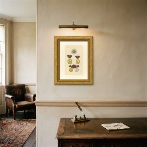 Orders of Anhalt, Albert the Bear Insignia, Plate I, Wood Engraving, 1844, shown framed on a wall
