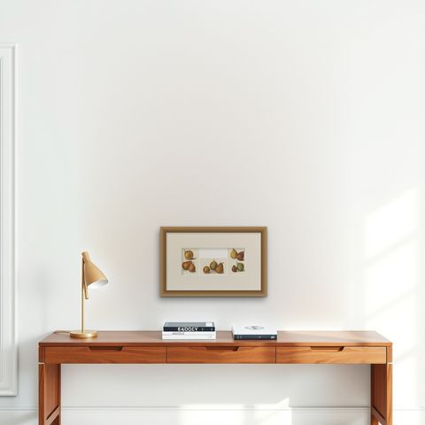 Set of 3 Vintage Fruit Prints of Pear Varieties, '1924', shown framed on a wall