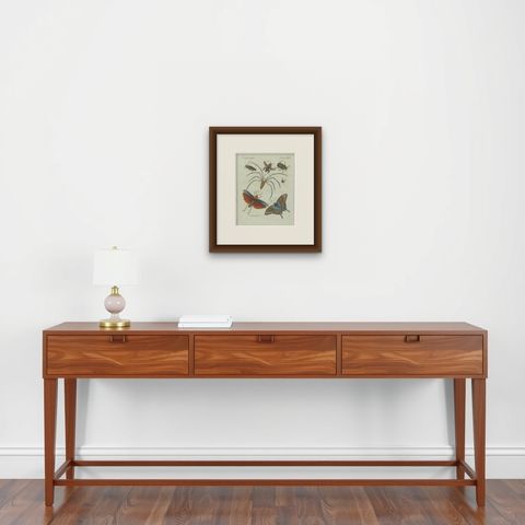 Original Antique Print of Exotic Insects, Spider and Butterfly by Bertuch, 1800, shown framed on a wall