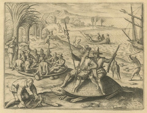 Exotic Encounters: Giant Crabs, Tortoises, Whales, and Cockfights - De Bry, 1598, close-up 3