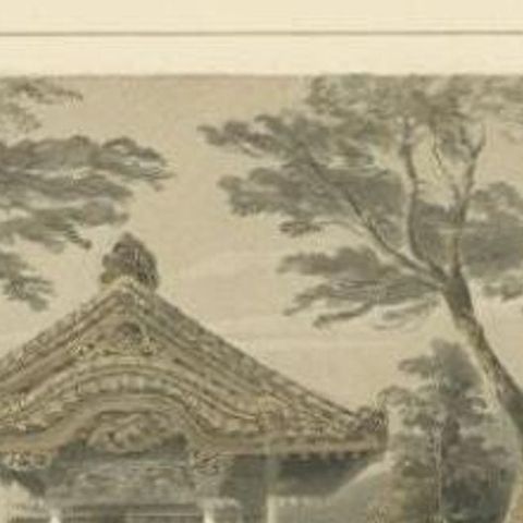 Antique Print of the Mariners Temple in Shimoda by Hawks, 1856, close-up 1