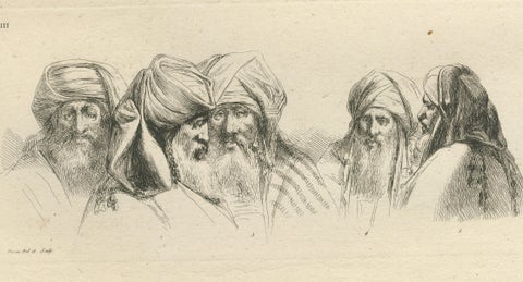 Comparative Head Studies and Cobra, Egypt, Antique Engraving, c.1802, close-up 3