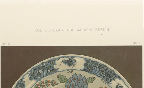Persian-Turkish Faience Plate with Tulip and Artichoke Motif, J.Lessing, 1890, close-up 2