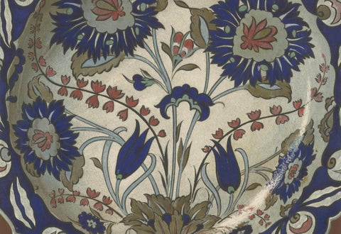 Damascus Faience Plate with Carnations and Tulips, Julius Lessing, Berlin 1890, close-up 3