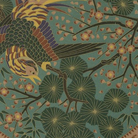 Decorative Plate with Phoenix and Floral Motifs - Japanese Art by Audsley, 1884, close-up 5