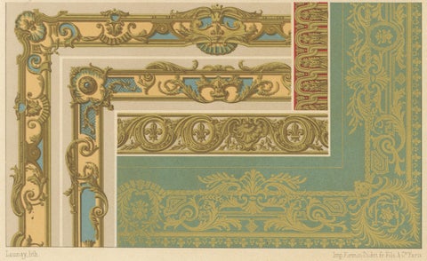 18th Century French Wall and Border Decoration, Rococo Floral Frames, Plate XCI, close-up 1