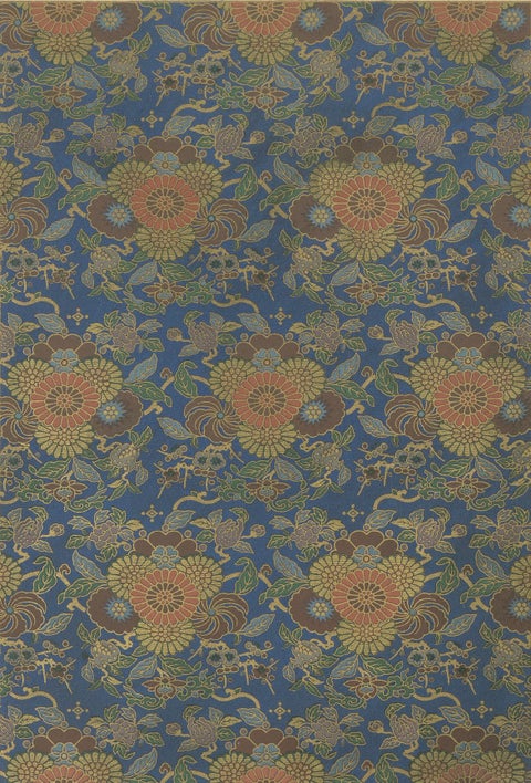 Japanese Chrysanthemum and Cloud Patterns: Antique Lithograph, 1880s, close-up 3