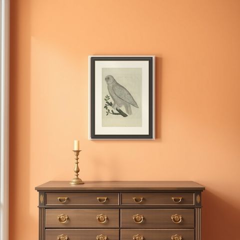 Antique Bird Print of the Snowy Owl by Sepp & Nozeman, 1809, shown framed on a wall